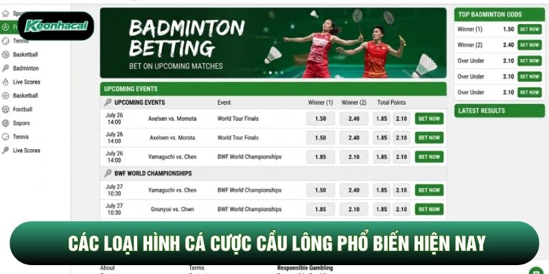 Các loại hình cá cược cầu lông phổ biến hiện nay Các loại hình cá cược cầu lông phổ biến hiện nay